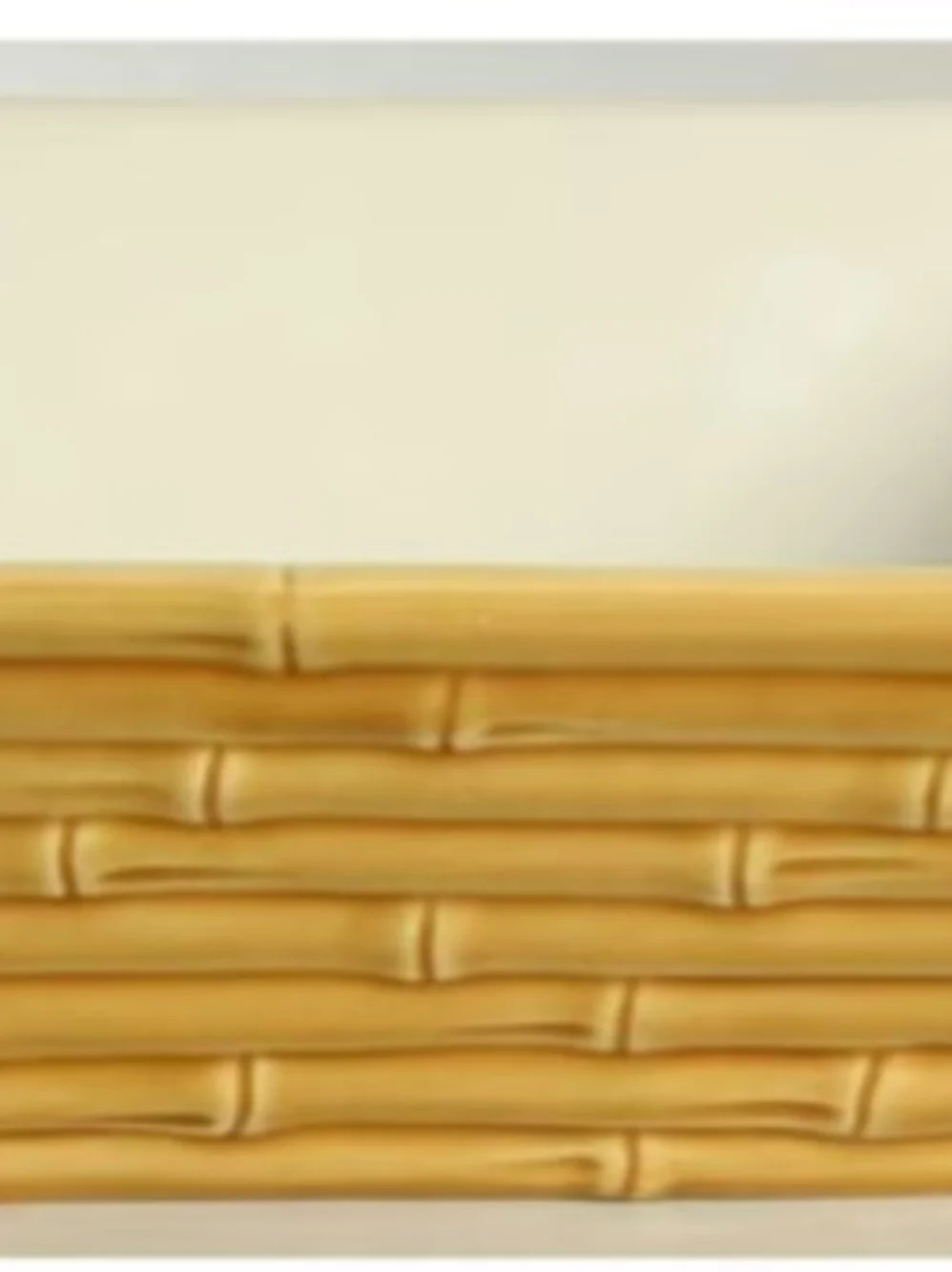 Home Studio Tan Ceramic Bamboo Basket-Style Serving Bowl